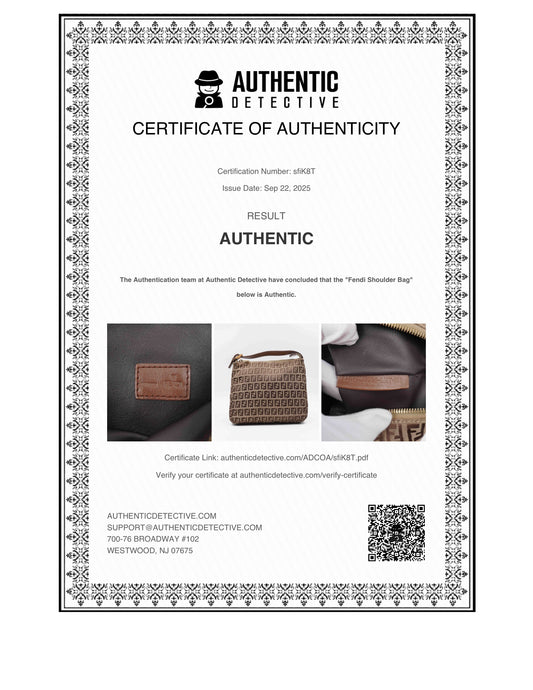 Fendi Zucchino Mini Pochette Brown