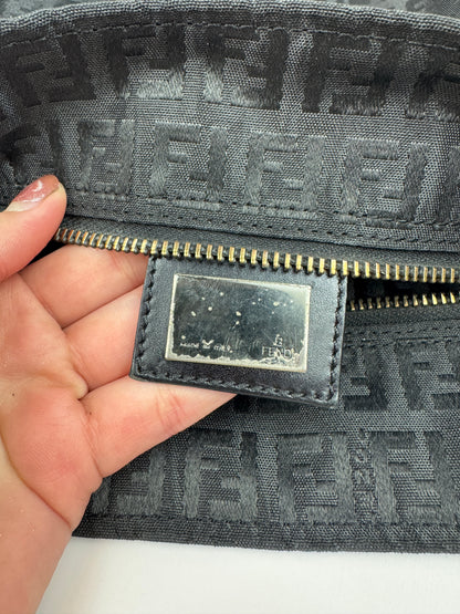 Fendi Zucchino Tote Canvas Black