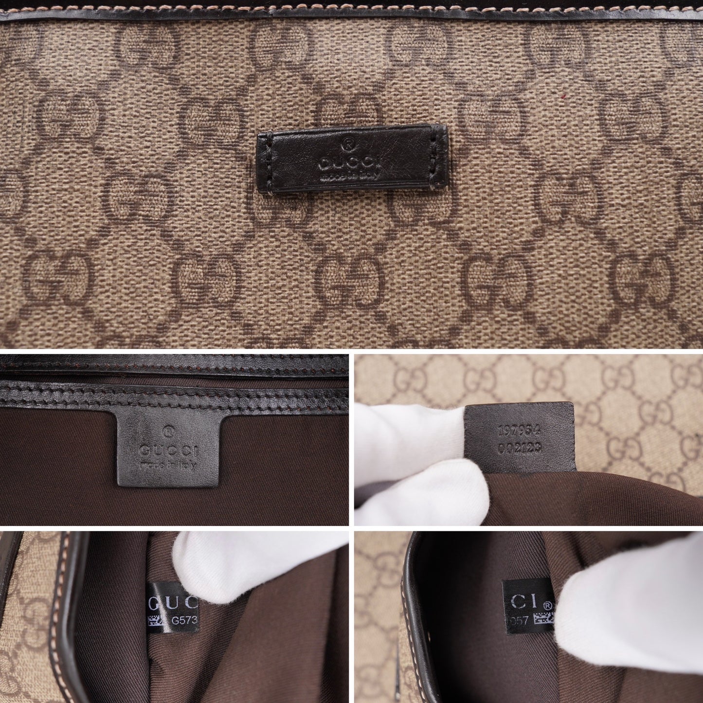 Gucci Joy Tote GG Supreme Coated Canvas Dark Brown