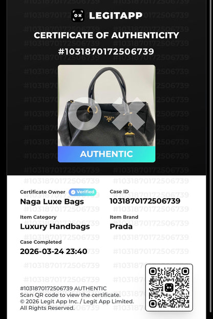 PRADA Vitello Daino Double Pocket Leather Black