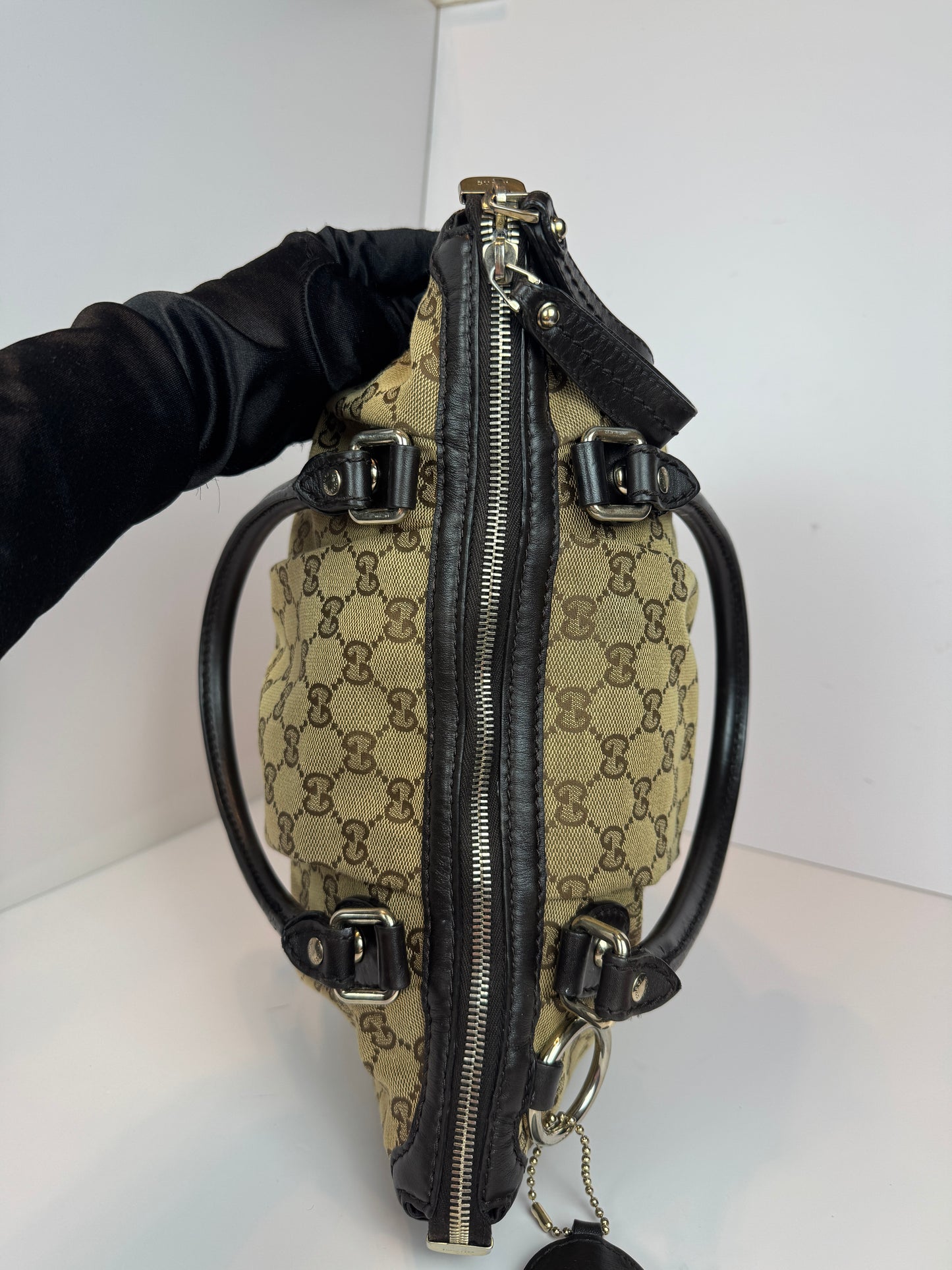 GUCCI Sukey Crossbody GG Canvas Brown