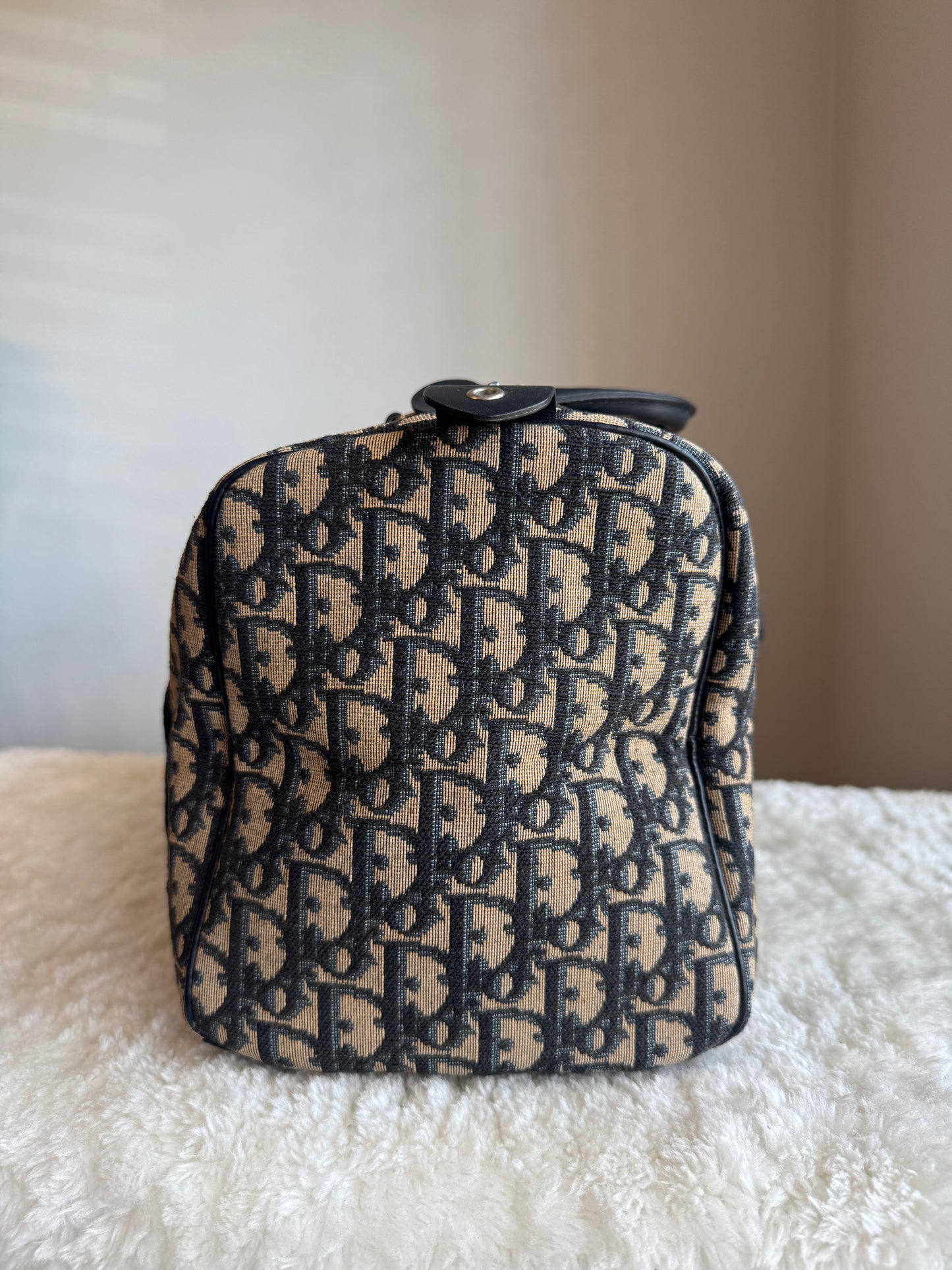CHRISTIAN DIOR Vintage bowling Boston Bag Diorissimo  Canvas Medium size 30