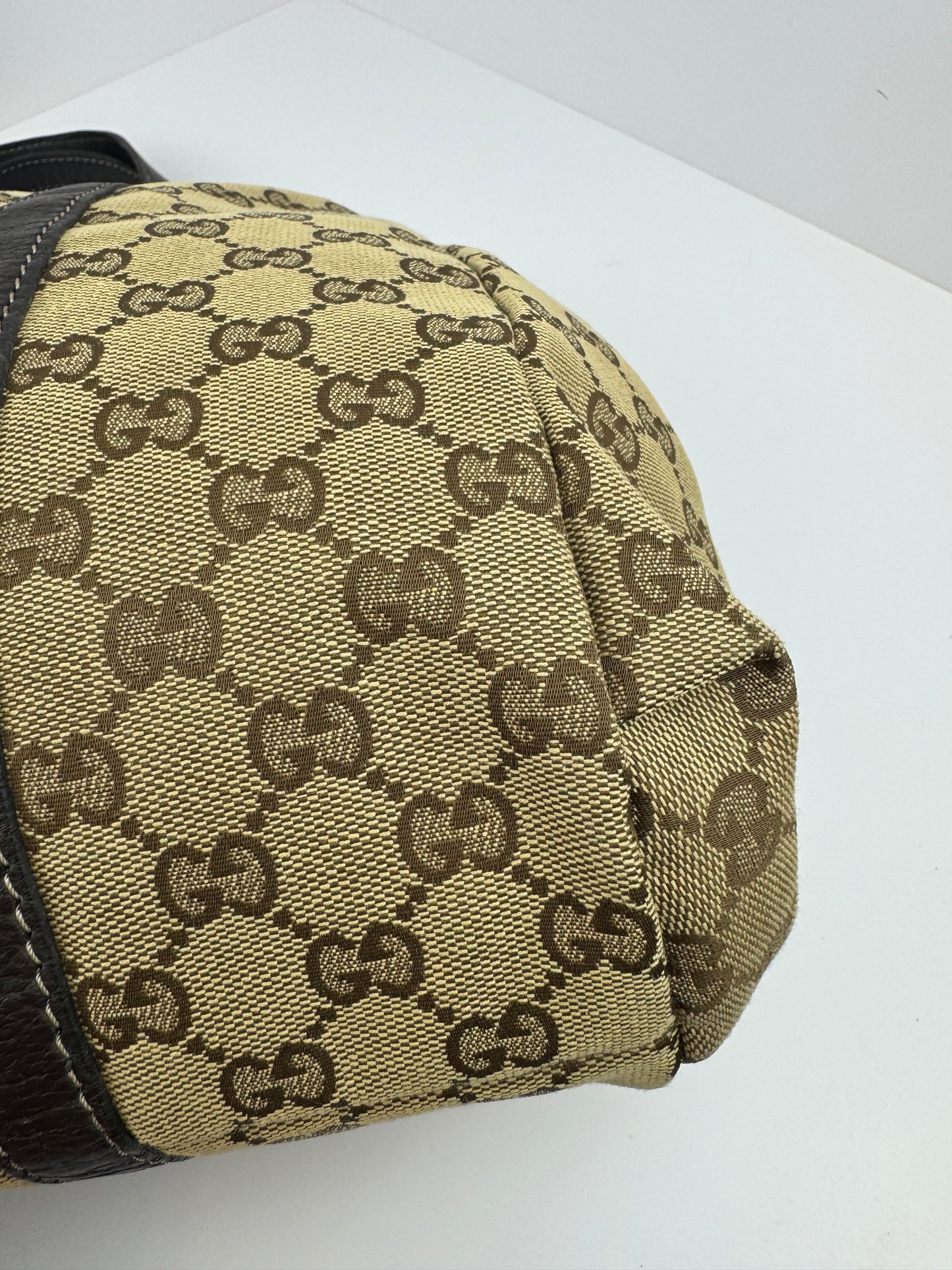 GUCCI Web Tote New Ladies Monogram Dark Brown