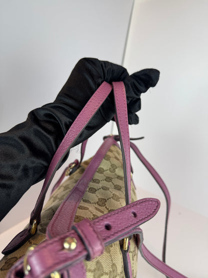 GUCCI Bree Convertible Top Handle GG Canvas Pink