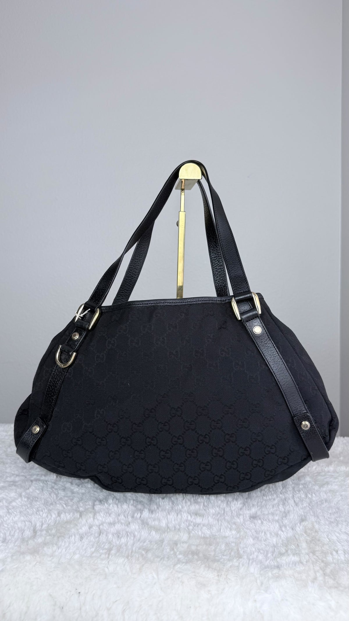 GUCCI Hobo Abbey GG Canvas Black