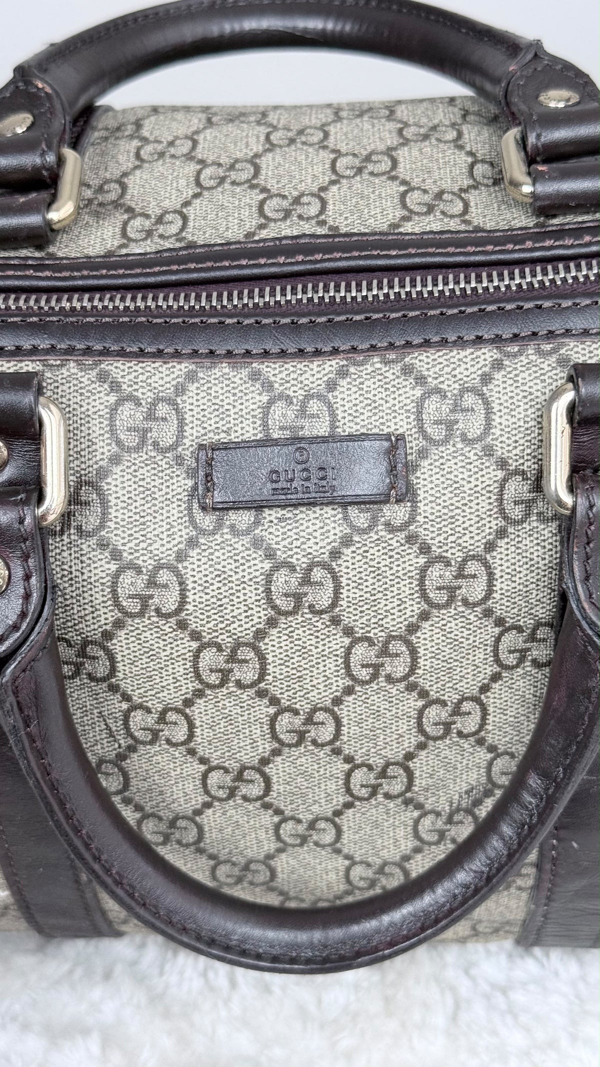 GUCCI Joy Boston GG Supreme Coated canvas Brown