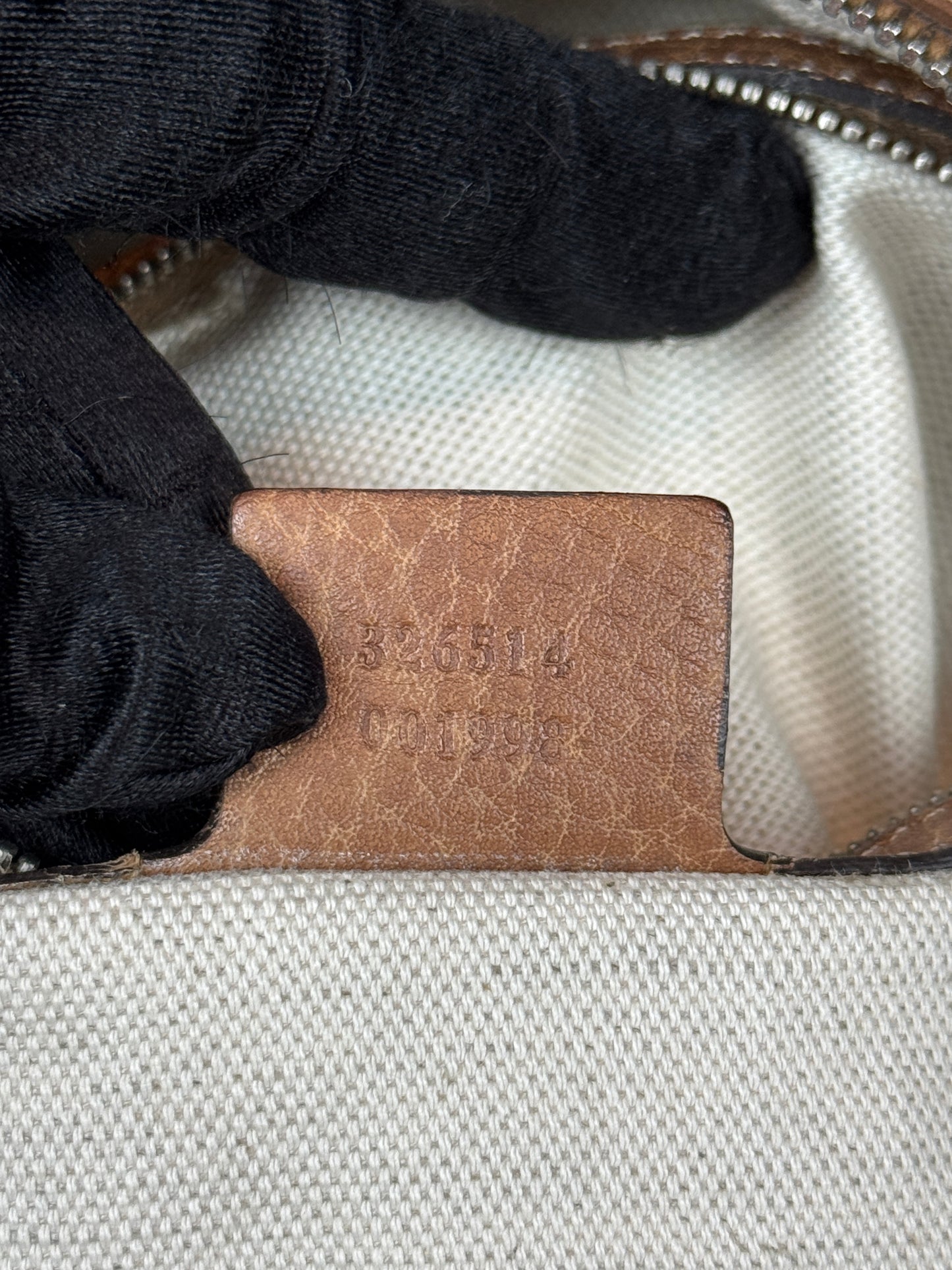 GUCCI Miss GG Hobo GG Canvas with Leather Brown