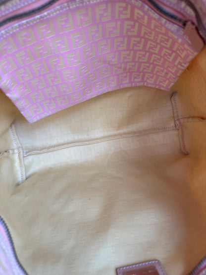 FENDI Zucca Tote FF Canvas Pink