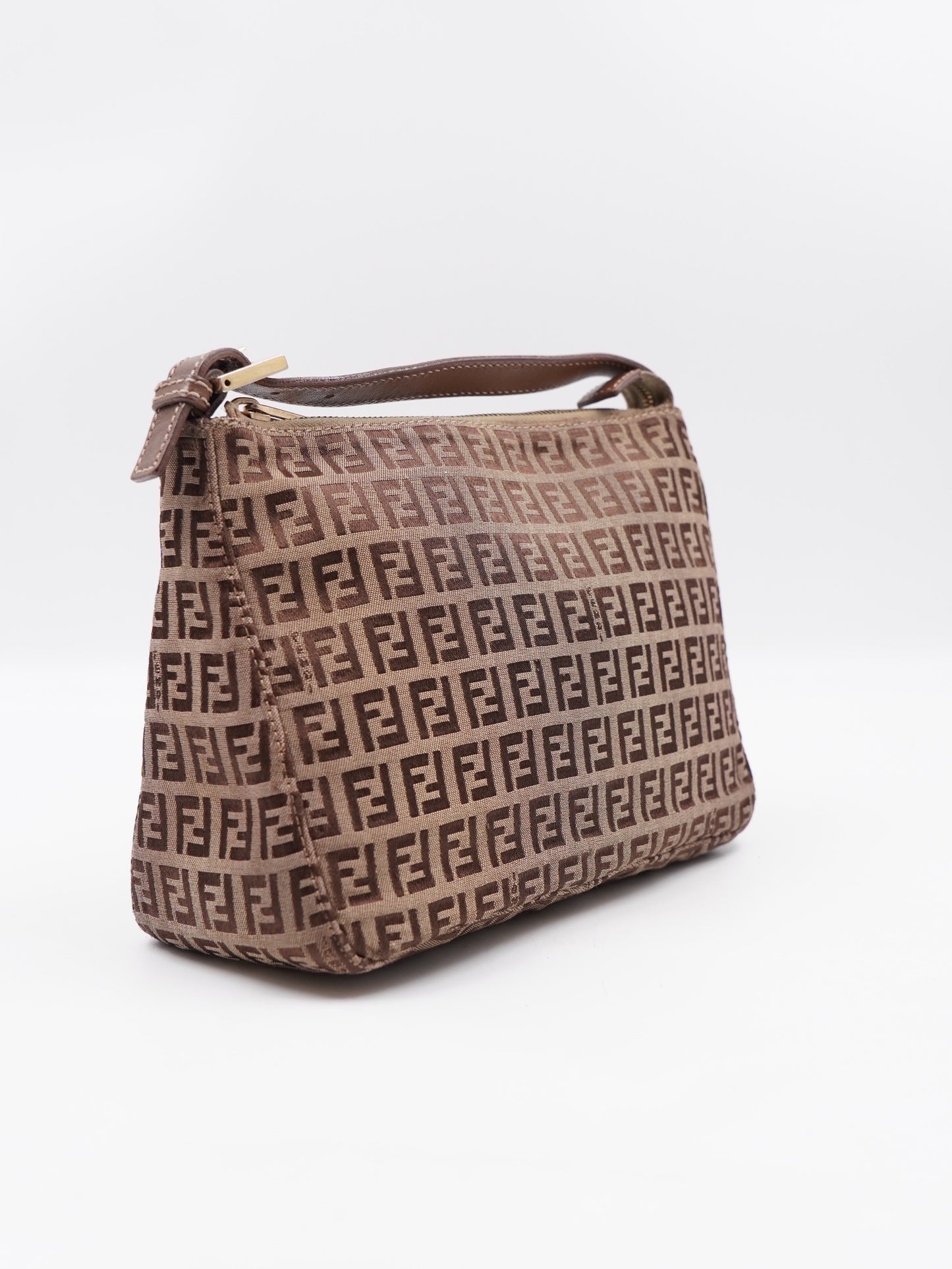 Fendi Zucchino Mini Pochette Brown