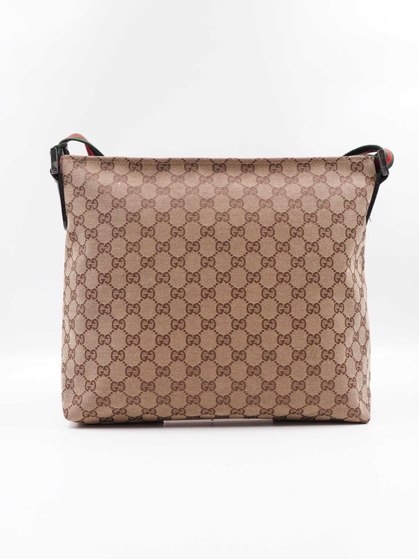 GUCCI GG Canvas Web Messenger Bag with leather trim (Vintage)