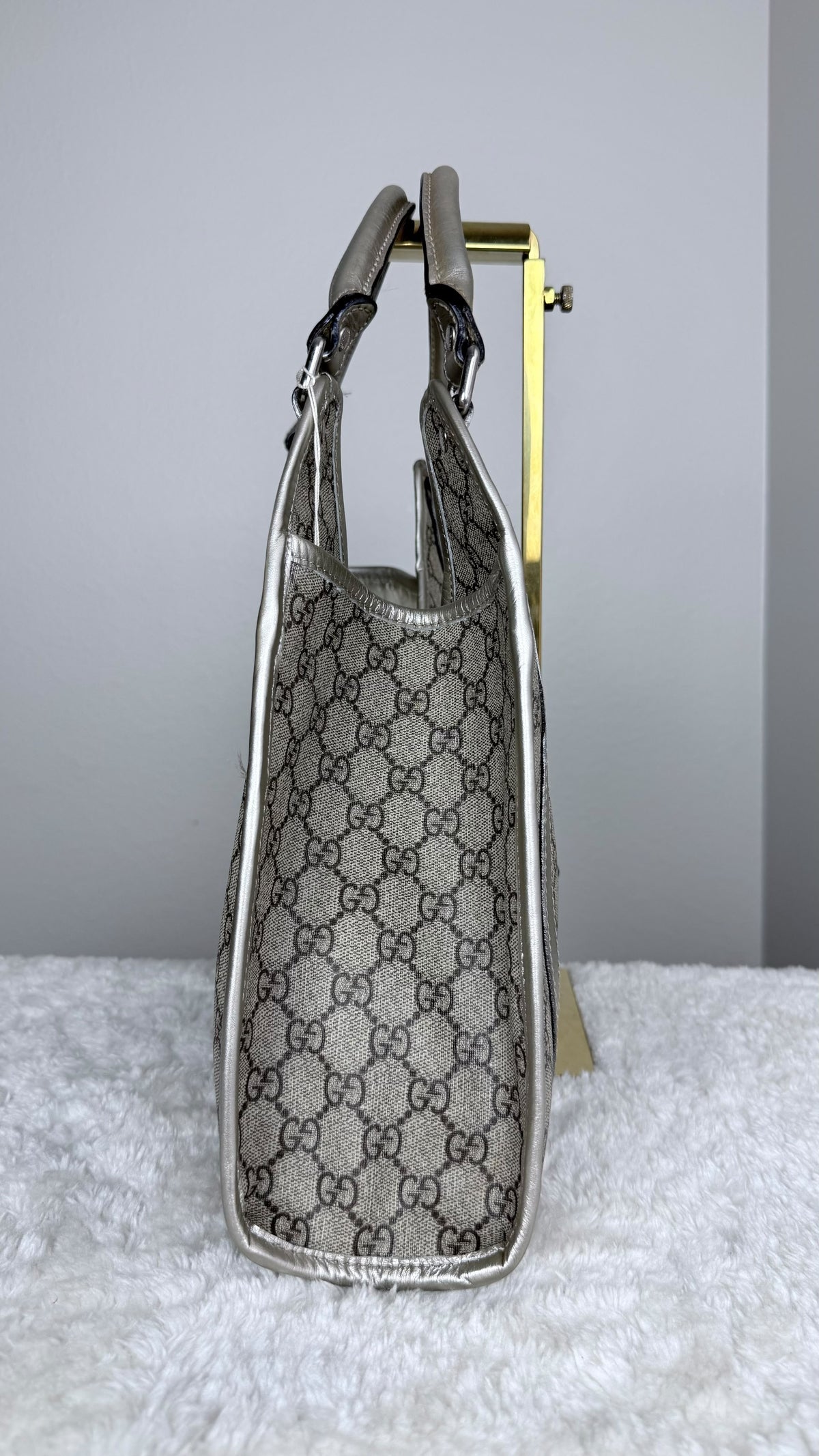 GUCCI Jackie Hobo GG Supreme Coated Canvas Silver
