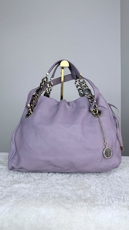 BVLGARI Leather Top Handle Purple