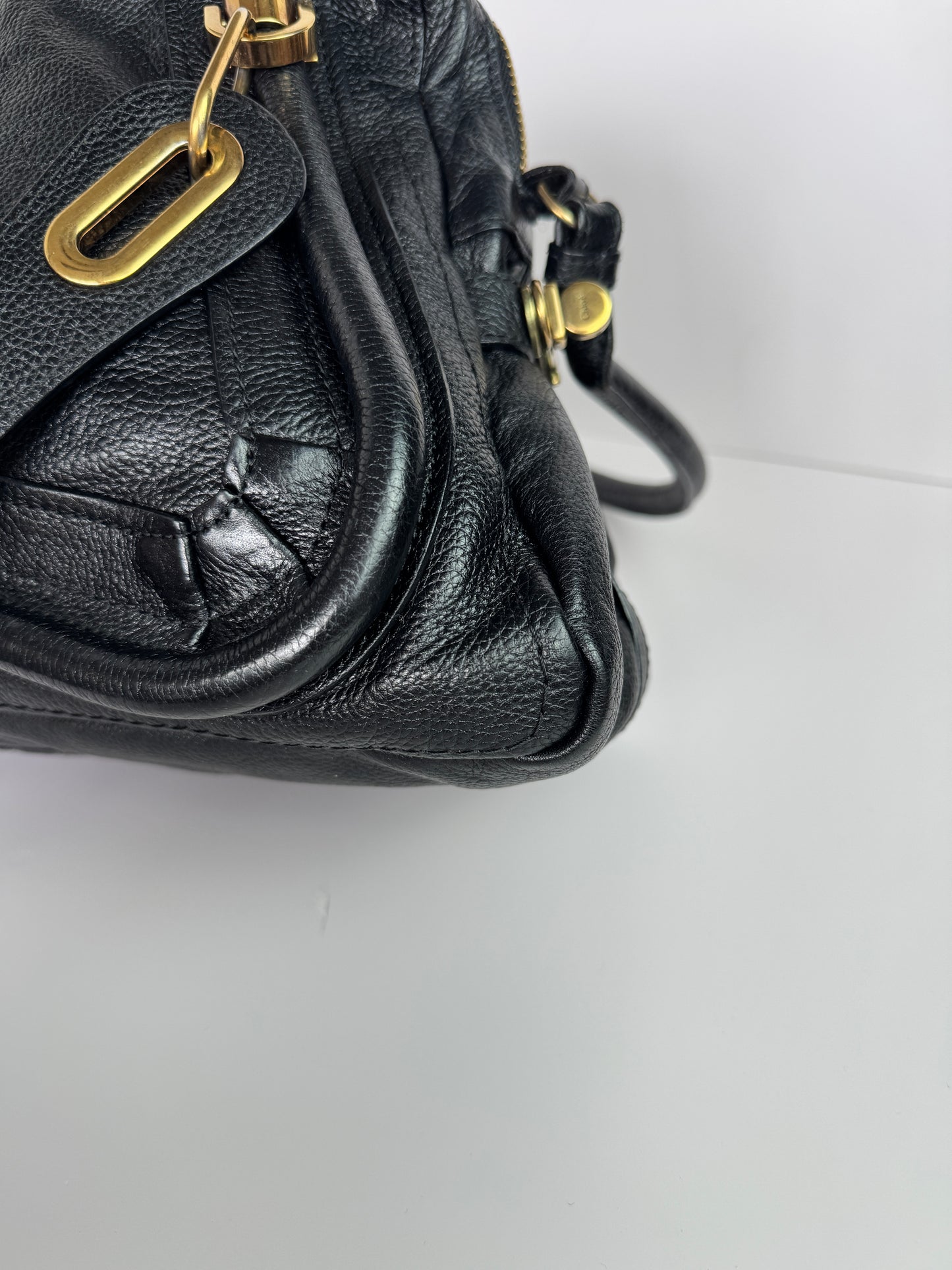 CHLOE Paraty Top Handle Bag Medium Leather Black