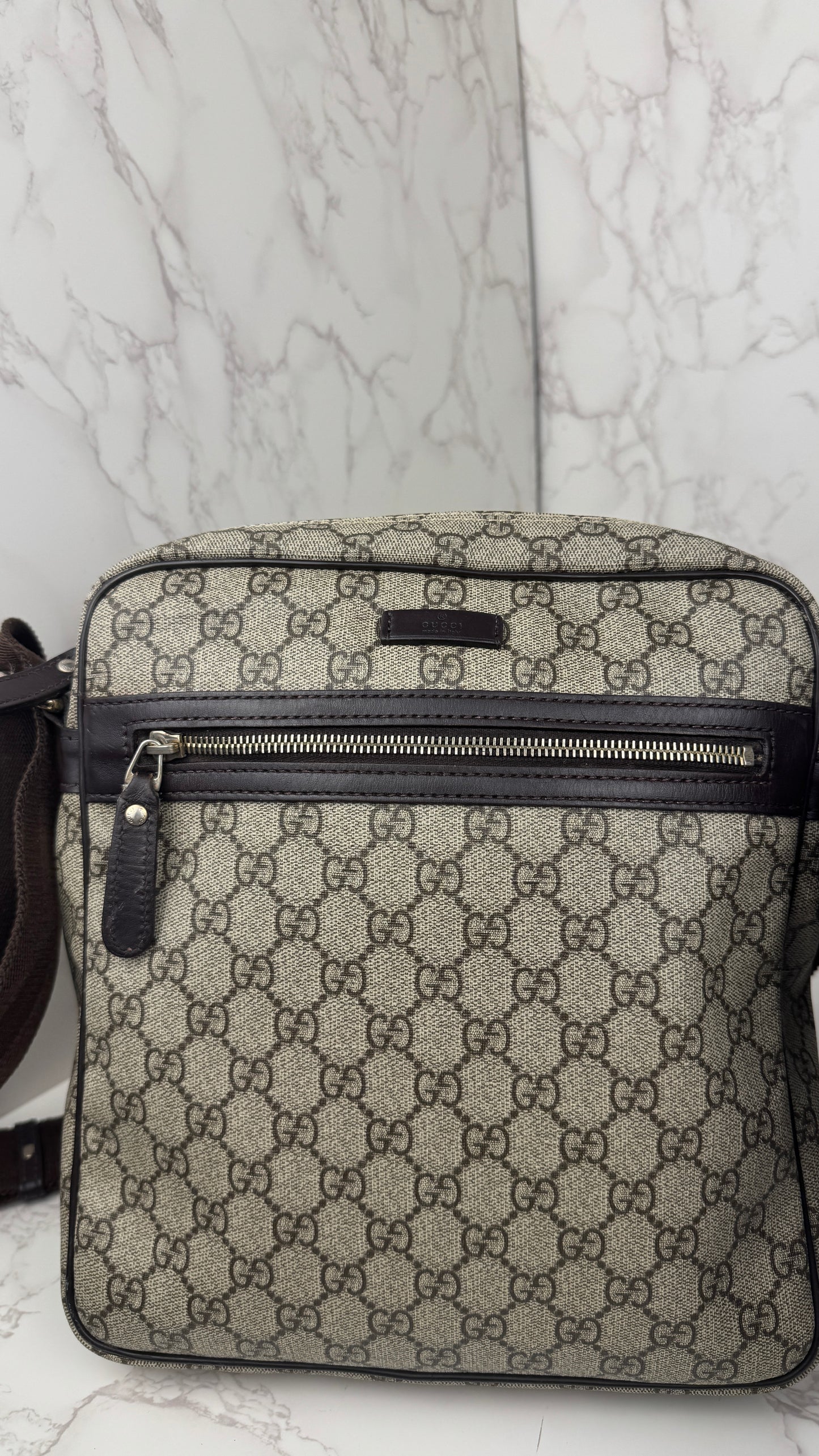 Gucci GG Supreme Canvas Crossbody Brown