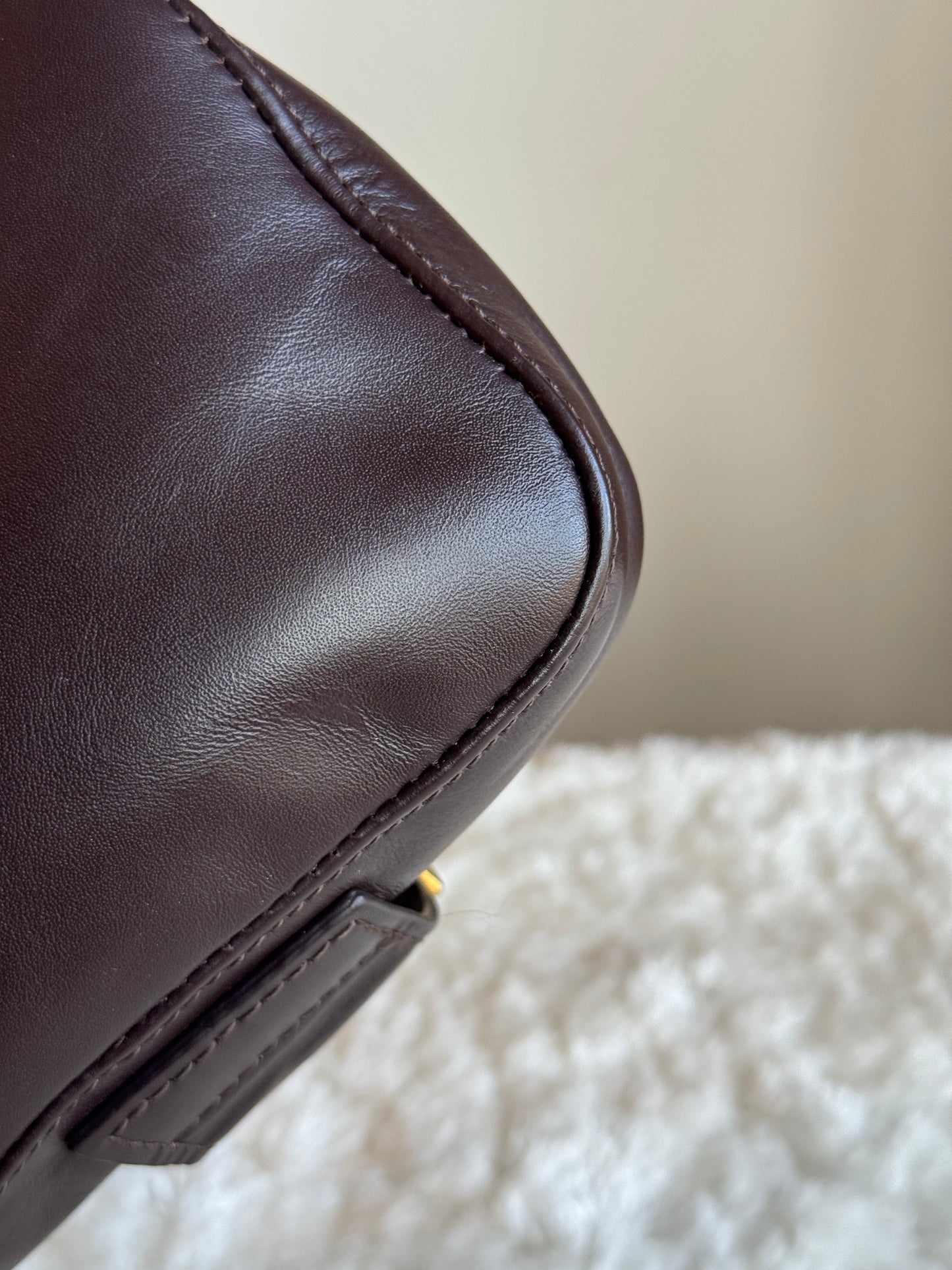 FENDI Chameleon Mini Crossbody Leather Dark Brown