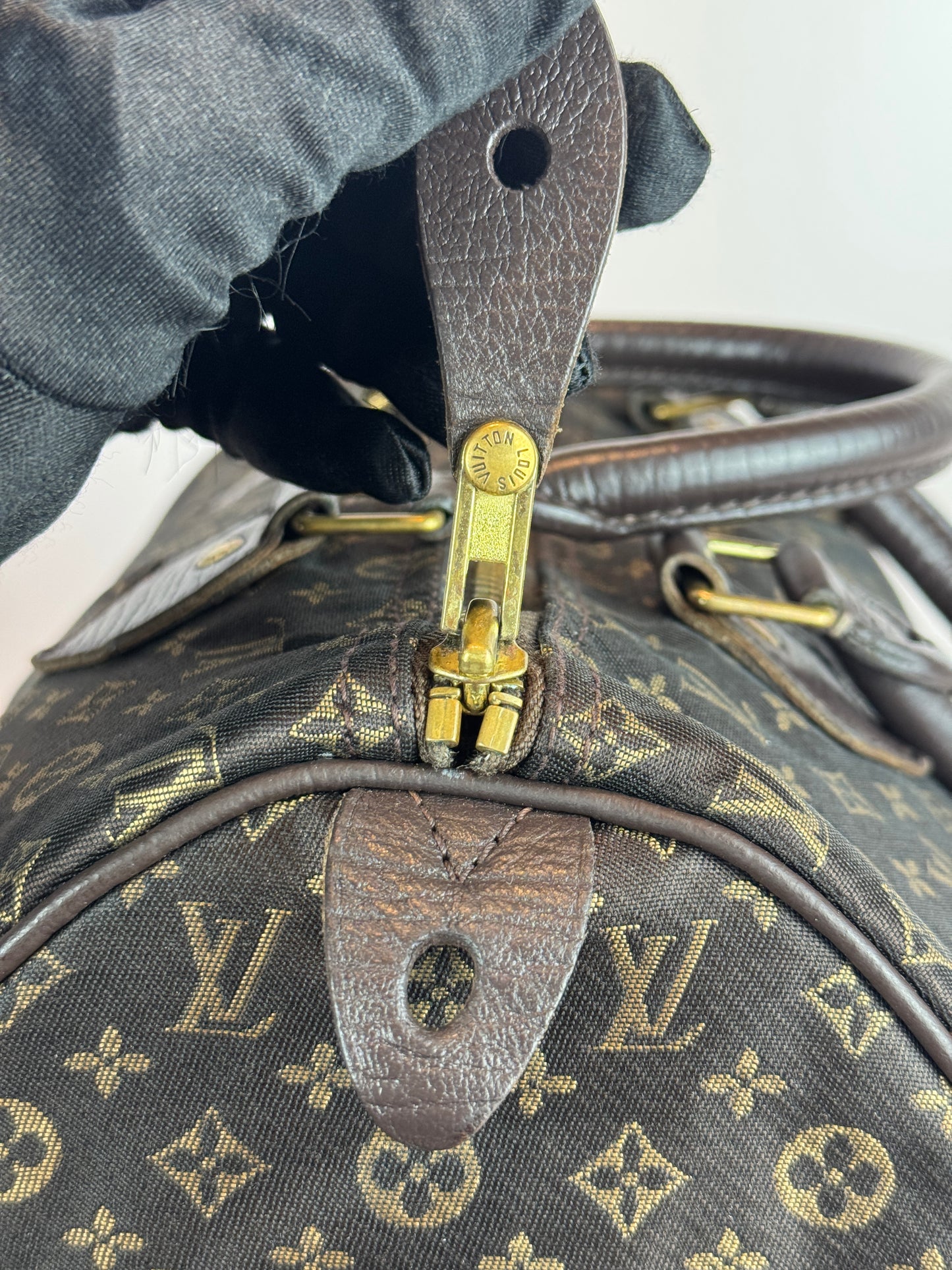 Louis vuitton speedy 30 mini lin Dark brown canvas