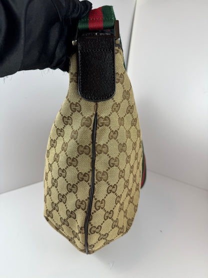 Gucci Web HalfMoon Large GG Canvas Brown