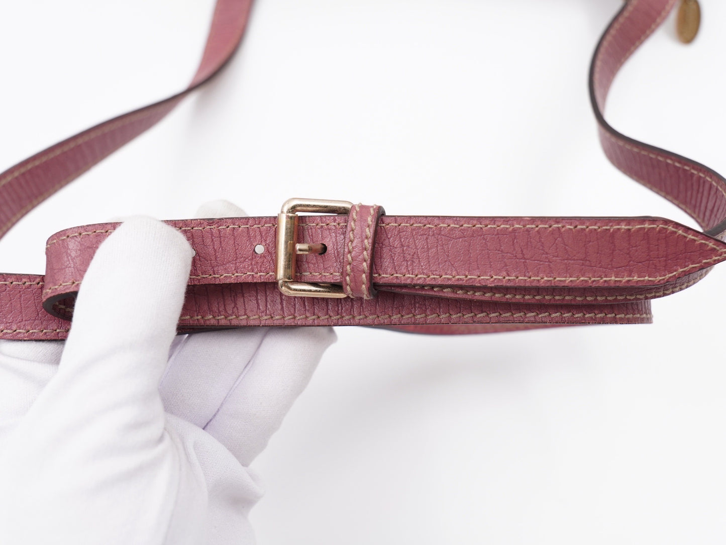 Gucci web Flat Crossbody pink