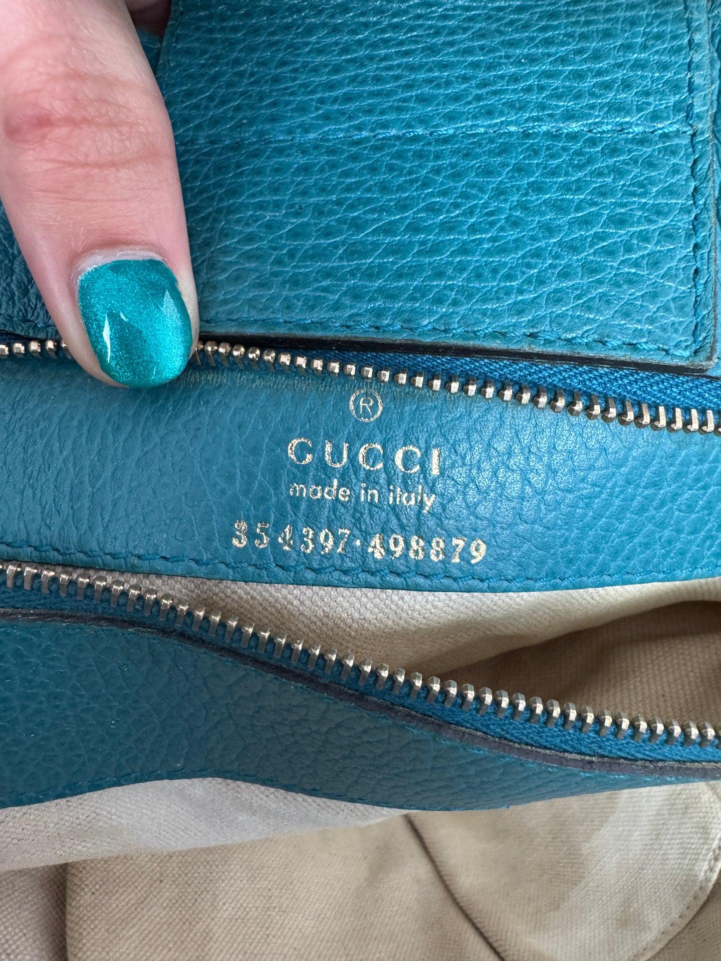 Gucci Swing Tote Leather Blue