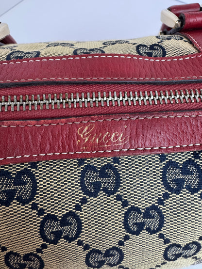 Gucci GG Canvas Boston Navy and red