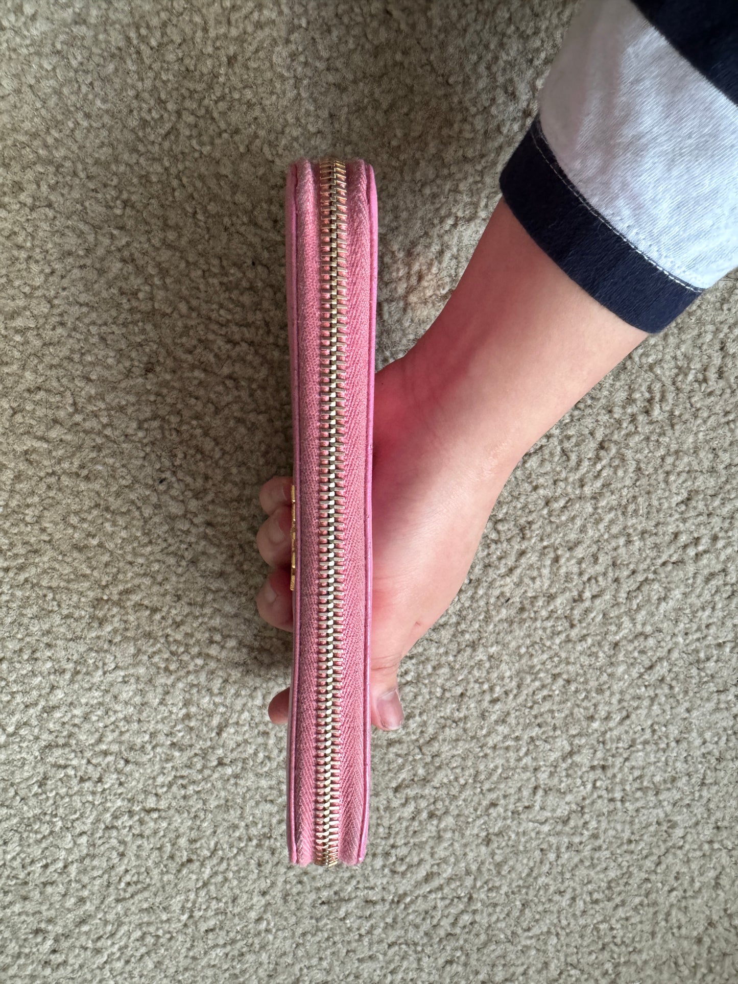 Prada saffiano zippy pink