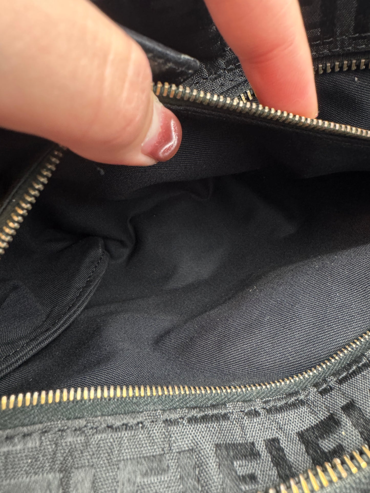 Fendi Zucchino Tote Canvas Black