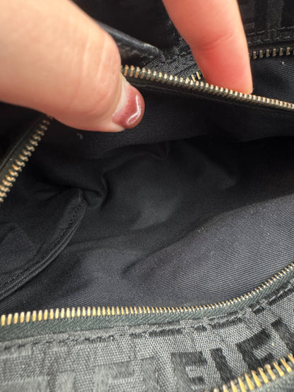 Fendi Zucchino Tote Canvas Black