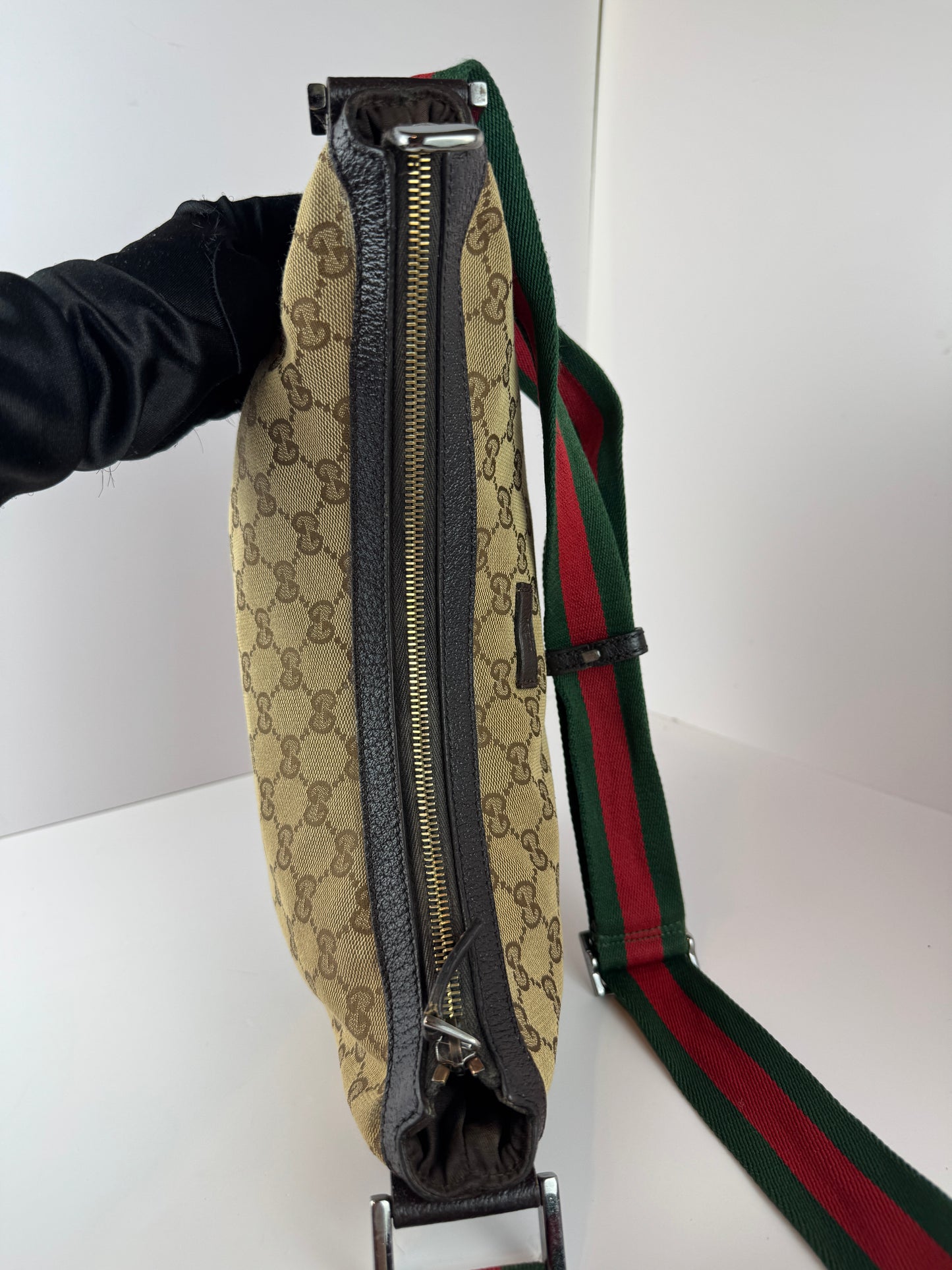 Gucci Web Halfmoon GG Canvas Medium