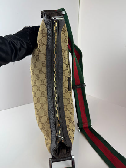 Gucci Web Halfmoon GG Canvas Medium