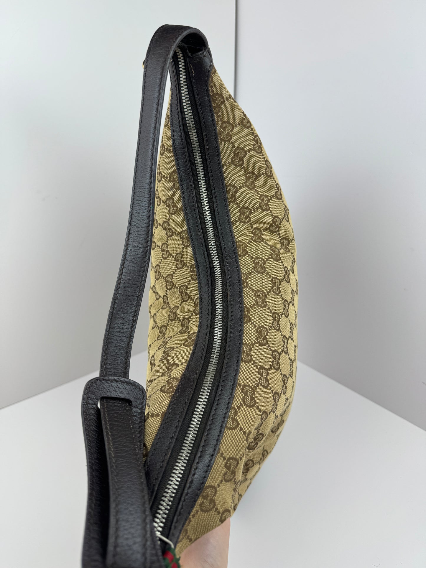 Gucci Web Bow Hobo GG Canvas