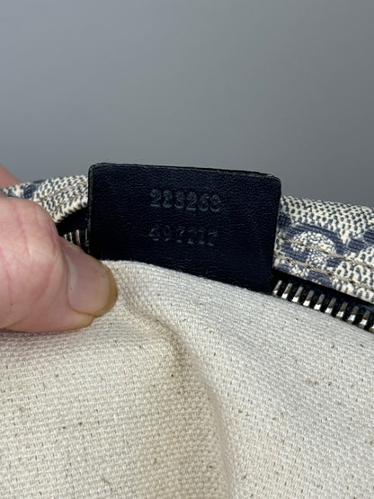 GUCCI Front Zip Small Gg Suprme Coated canvas Navy