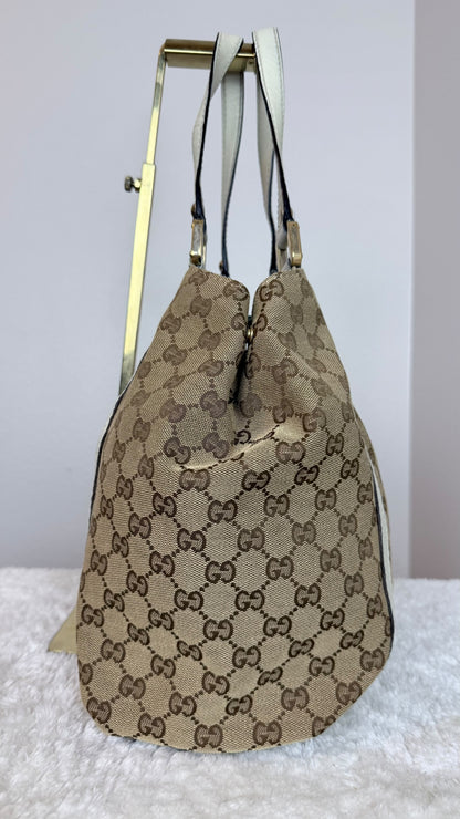 GUCGI New ladies Hobo GG Canvas White