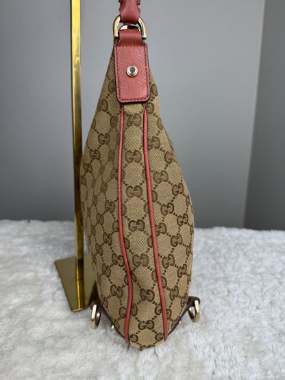 GUCCI Abbey Hobo D ring GG Canvas