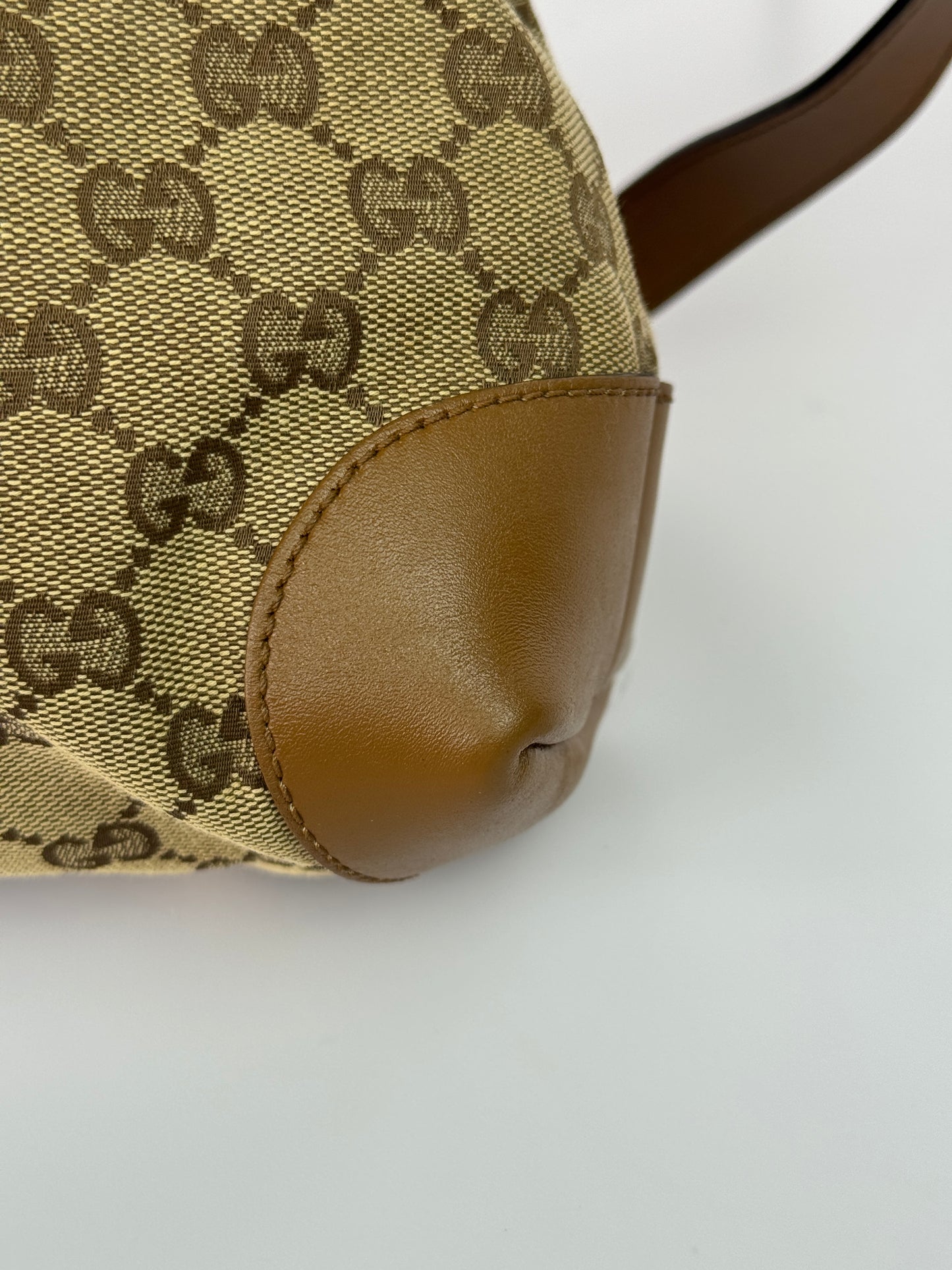 Gucci Web Loop Shoulder GG Canvas Light Brown