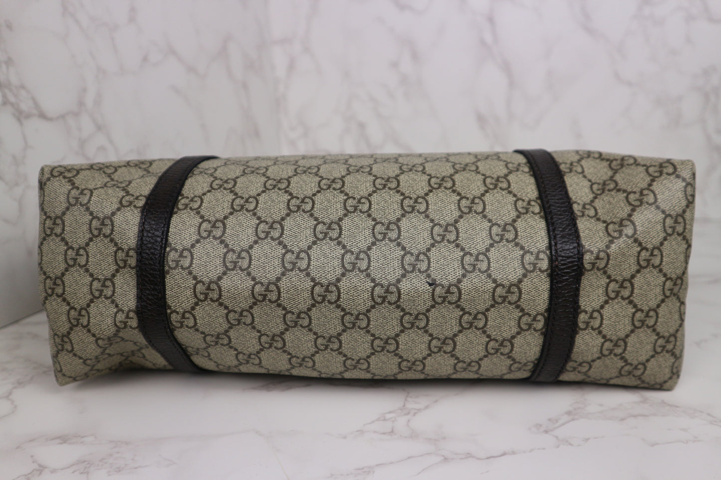 Gucci Shopping Tote Medium GG Supreme Coated Canvas Dark Brown