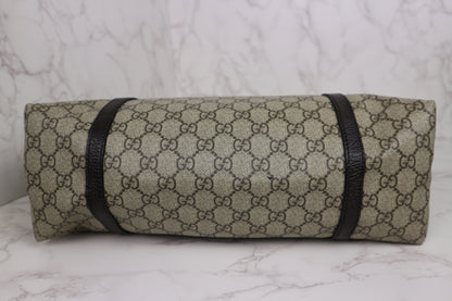 Gucci Shopping Tote Medium GG Supreme Coated Canvas Dark Brown