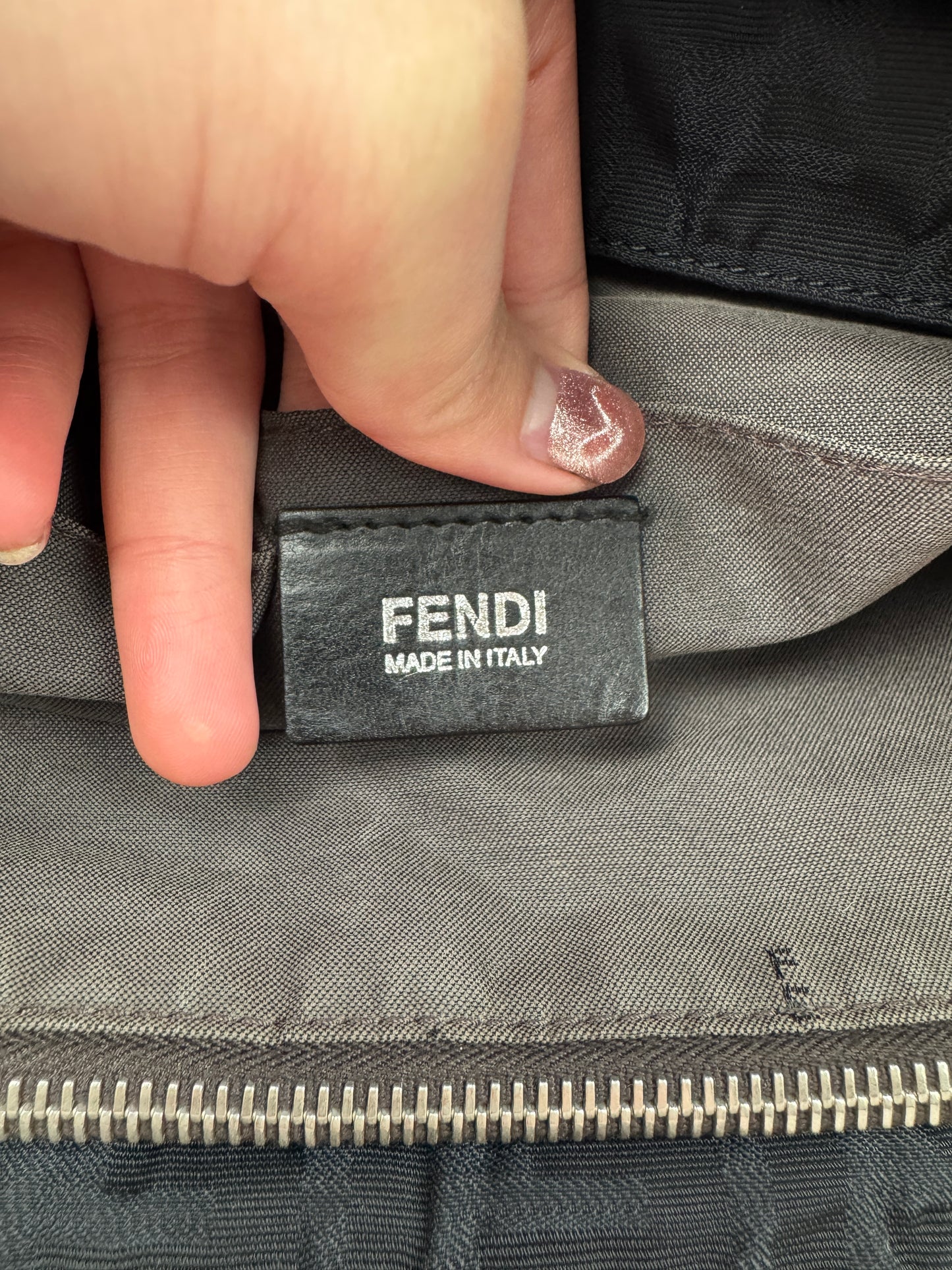 Fendi Zucca Flap Messenger Black