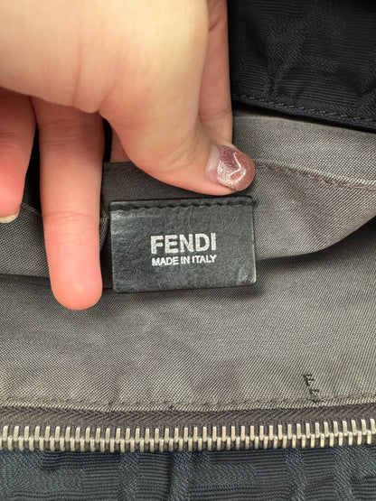 Fendi Zucca Flap Messenger Black