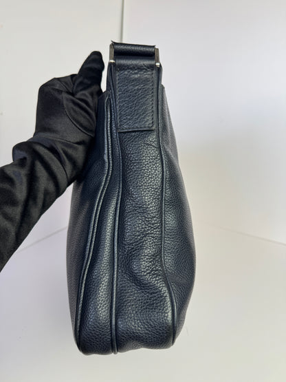 PRADA Pocket Leather Messenger Navy