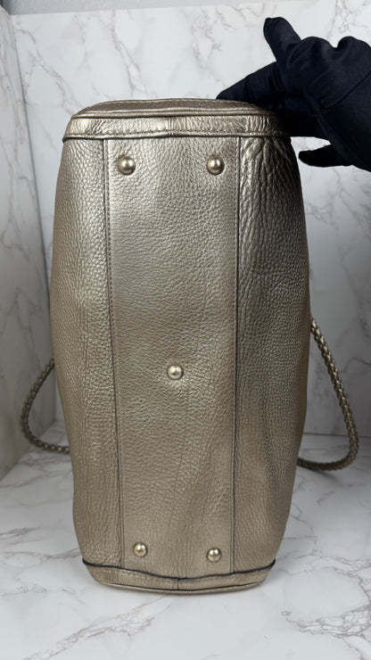 Gucci Bella Metallic Leather Tote Bag