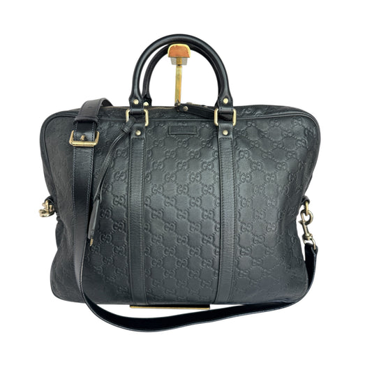 Gucci Briefcase Monogram GG Leather Black