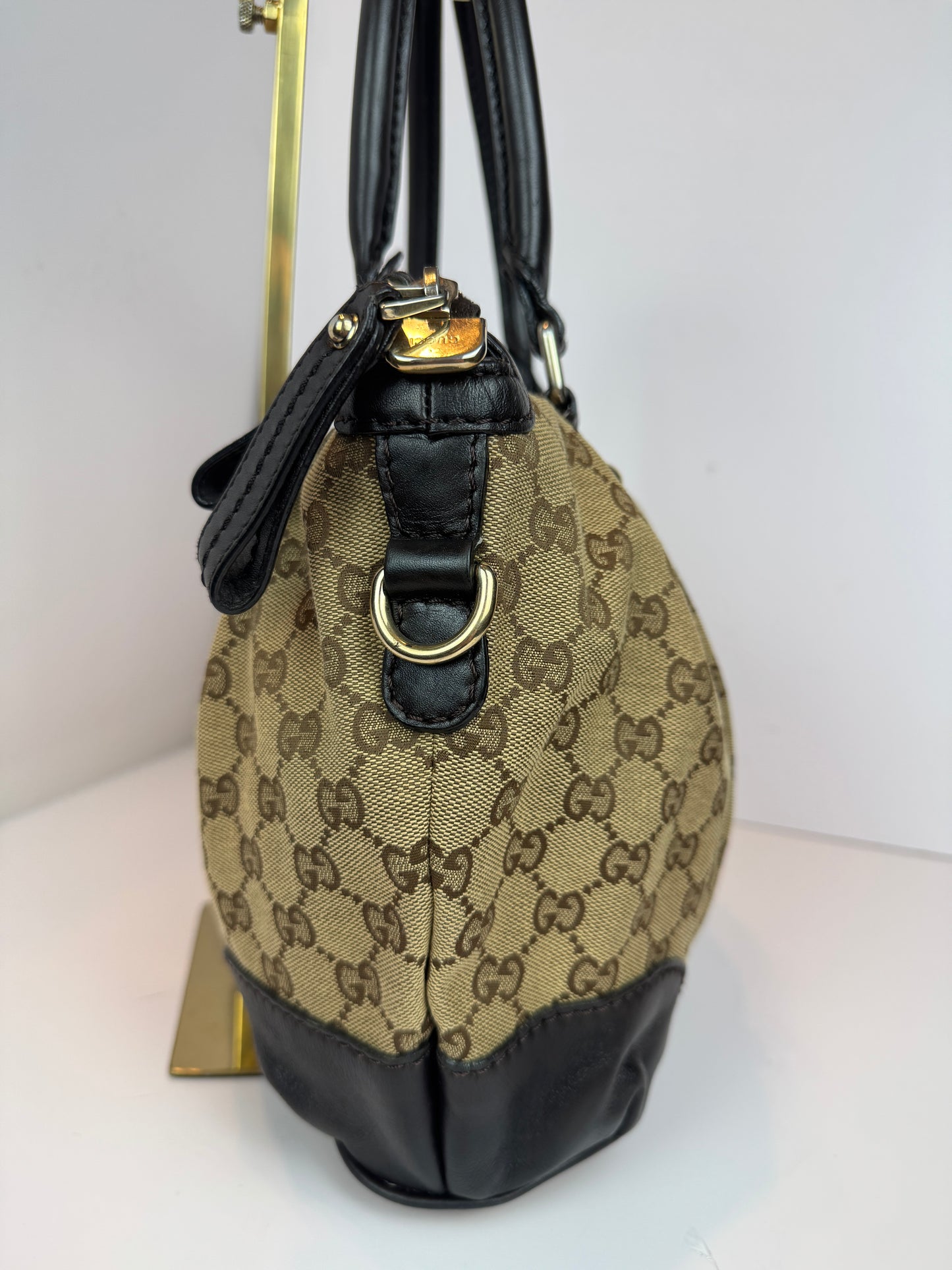 GUCCI Sukey Crossbody GG Canvas Brown