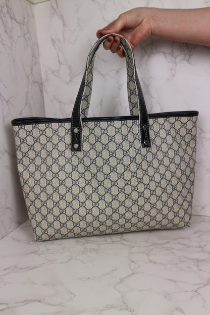 Gucci Web Loop Tote GG Supreme Navy