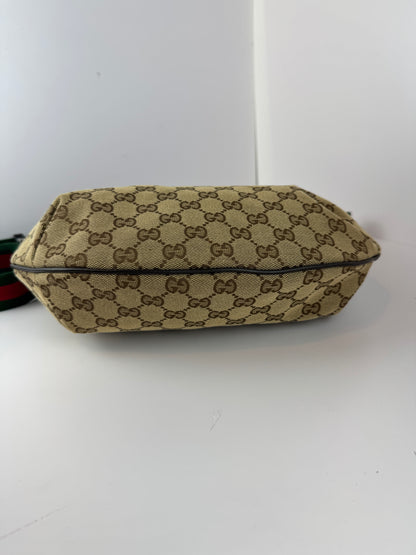 Gucci Web Halfmoon GG Canvas Medium