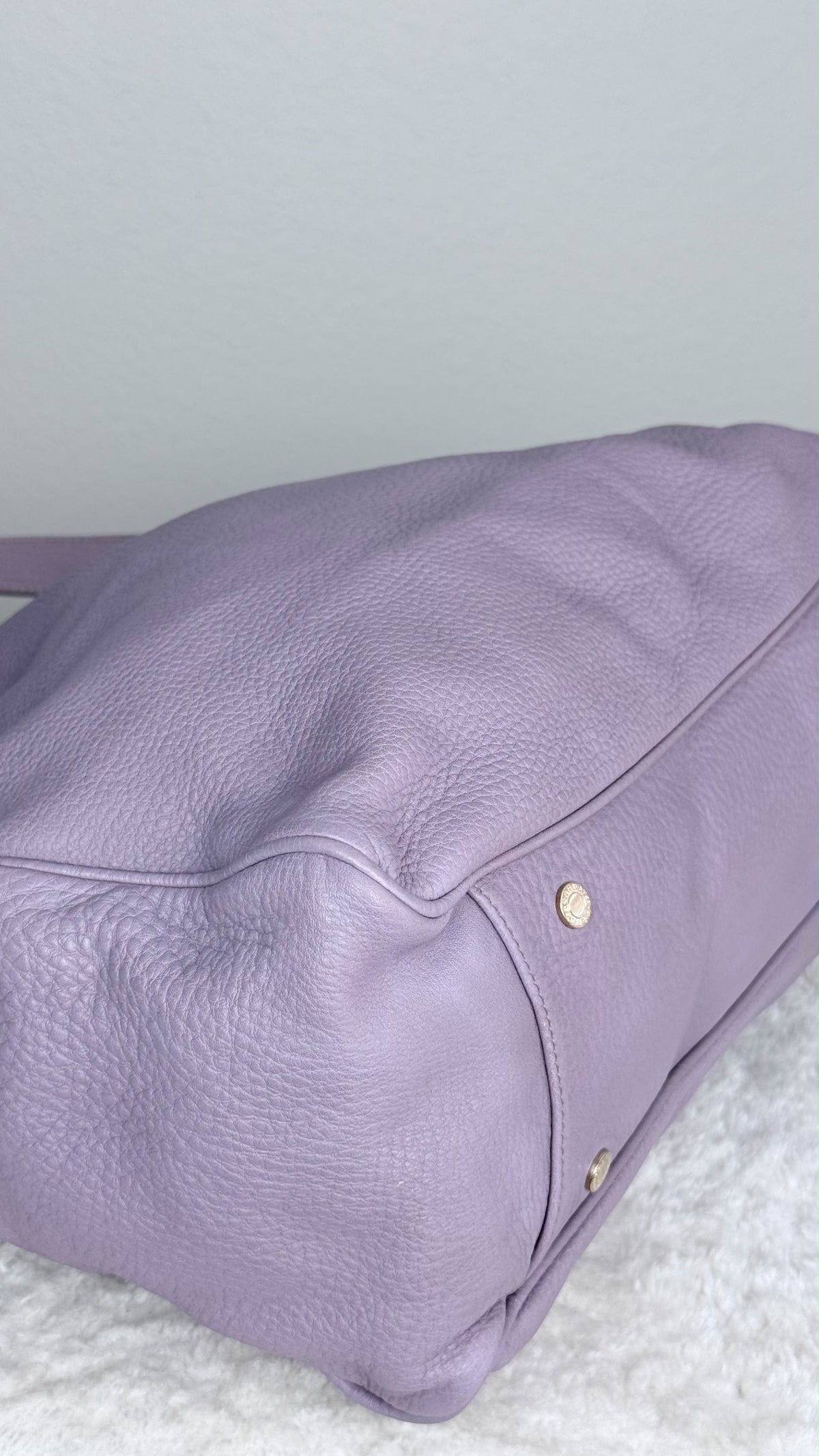 BVLGARI Leather Top Handle Purple