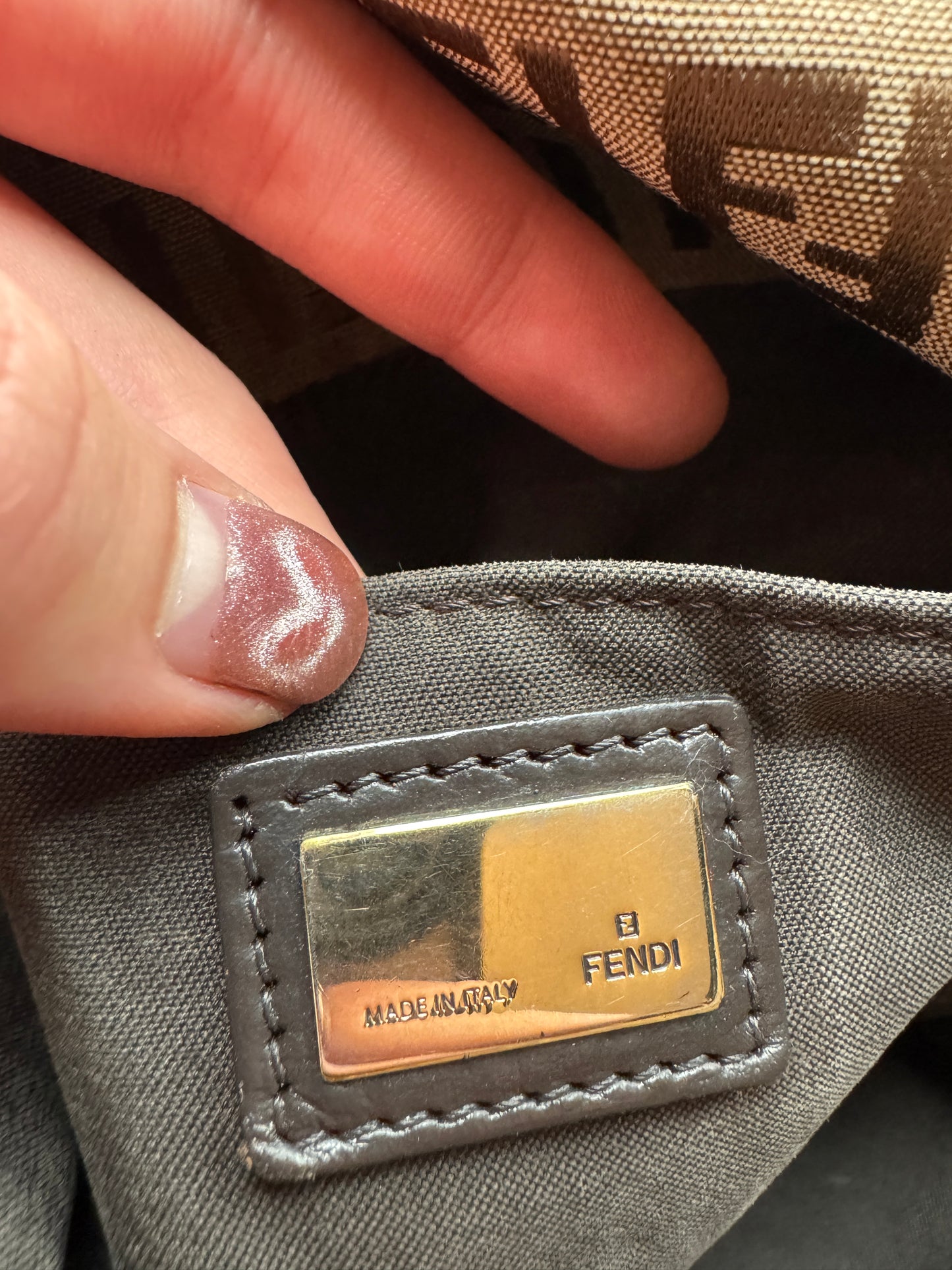 FENDI FF Monogram Crossbody Brown Bag