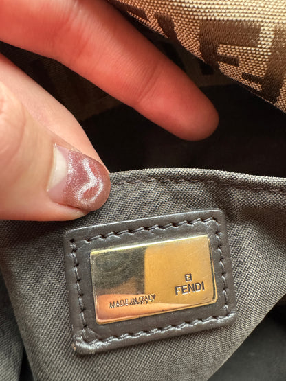 FENDI FF Monogram Crossbody Brown Bag