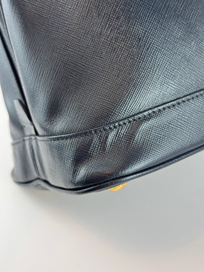 Prada Vernice Medium Open Promenade tote Navy Black