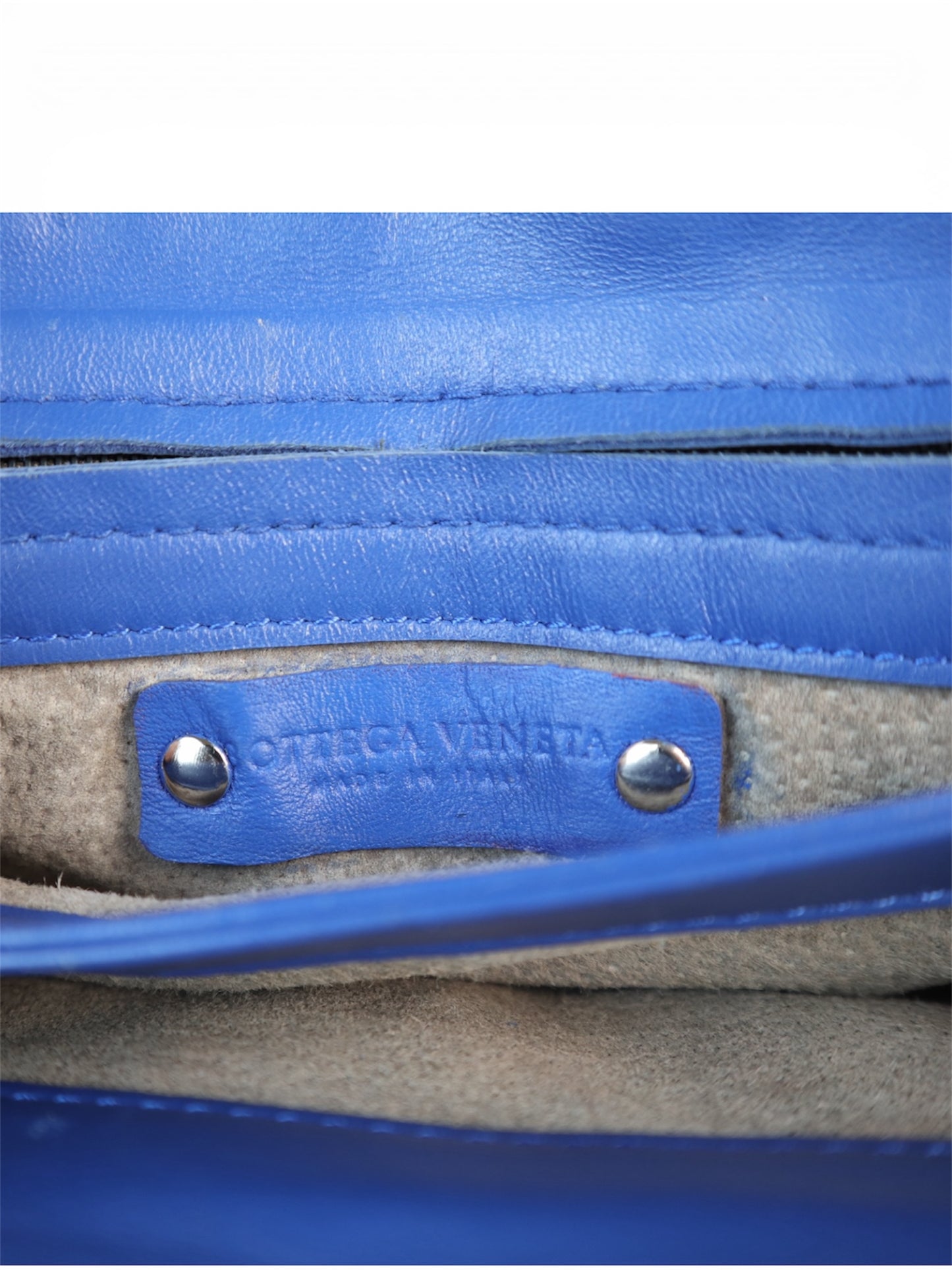 Bottega Veneta Nappa Intrecciato Large Olimpa Bag Blue