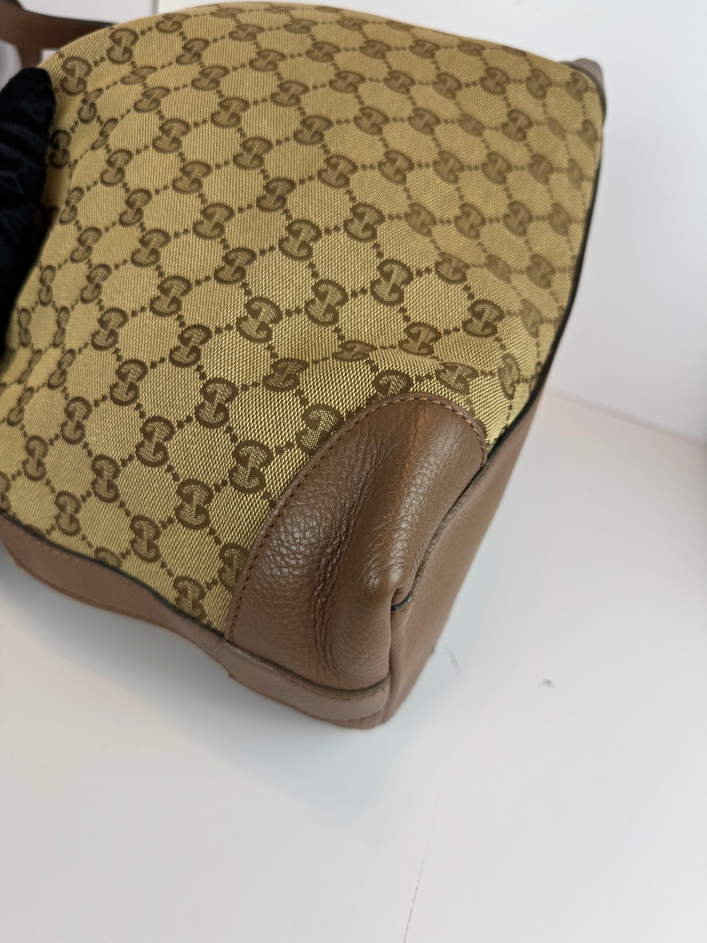 GUCCI Miss GG Hobo GG Canvas with Leather Brown